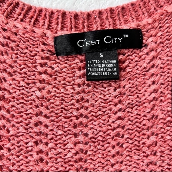 C’EST CITY Cardigan orange V-neck size:S - Picture 9 of 16